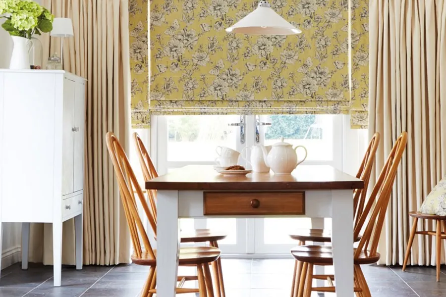 Elegant handmade curtains installed in a London living room
