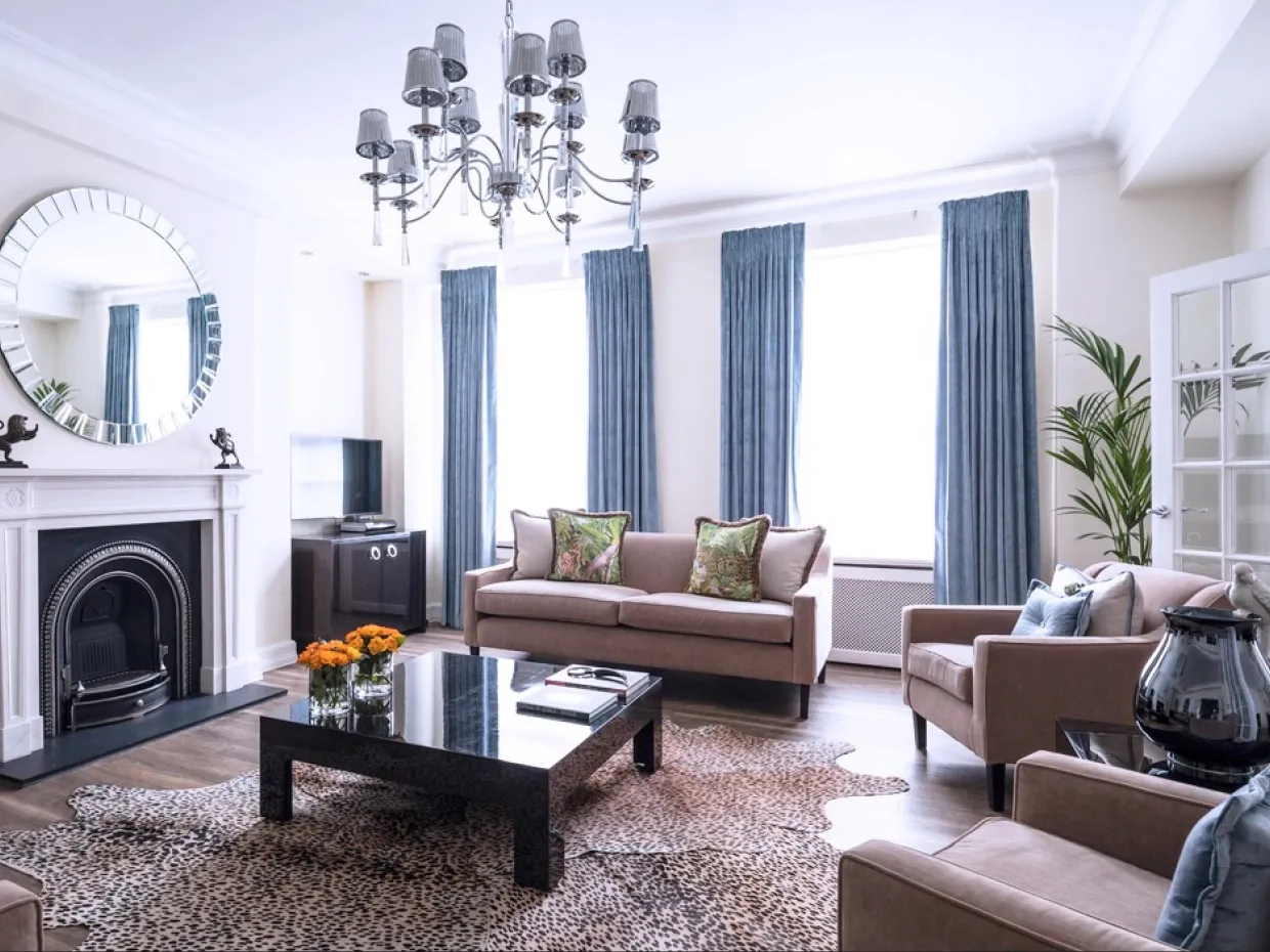 Bespoke double pleat curtains handmade by London Curtain and Design