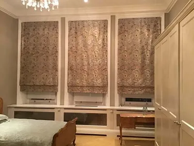 Lined and interlined hand stitched roman blind