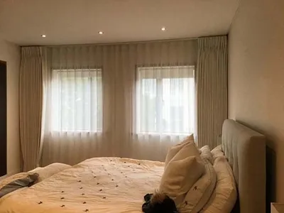 Lined handmade curtain including wave sheer curtain